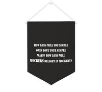 Yelolyio Drapeau mural en toile avec citation inspirante « How Long Will You Simple Ones Love Your Simple Ways » - Décoration murale à suspendre - 30,5 x 40,6 cm - Cadeau de pendaison de crémaillère