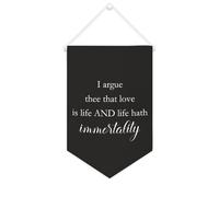 Yelolyio Drapeau mural en toile avec citation inspirante I Argue Thee That Love Is Life And Life Hath Immortality Décoration murale pour la maison ou le bureau 25,4 x 38,1 cm Bannière en toile Cadeau