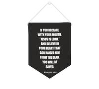 Yelolyio Drapeau mural en toile avec citation inspirante « If You Declare with Your Mouth », « Jesus Is Lord », bannière murale à suspendre pour décoration de maison, bureau, 25,4 x 30,5 cm, bannière