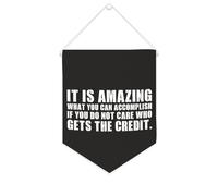 Yelolyio Drapeau mural en toile avec citation inspirante « It Is Amazing What You Can Accomplish If You Do Not Care Who Gets The Credit » - Bannière murale à suspendre - 25,4 x 30,5 cm