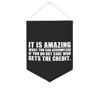 Yelolyio Drapeau mural en toile avec citation inspirante « It Is Amazing What You Can Accomplish If You Do Not Care Who Gets The Credit » - Décoration murale pour la maison et le bureau - 30,5 x 40,6