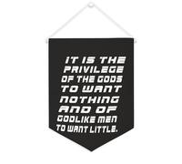 Yelolyio Drapeau mural en toile avec citation inspirante « It Is The Privilege of The Gods to Want Nothing » - Décoration murale - 30,5 x 40,6 cm - Cadeau de pendaison de crémaillère