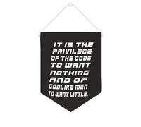 Yelolyio Drapeau mural en toile avec citation inspirante « It Is The Privilege of The Gods to Want Nothing » - Décoration murale - 25,4 x 30,5 cm - Cadeau de pendaison de crémaillère