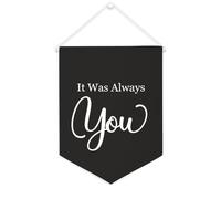 Yelolyio Drapeau mural en toile avec citation inspirante « It Was Always You » - Décoration murale - 30,5 x 40,6 cm - Cadeau de pendaison de crémaillère