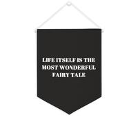 Yelolyio Drapeau mural en toile avec citation inspirante « Life Itself Is The Most Wonderful Fairy Tale » - Décoration murale pour la maison et le bureau - 30,5 x 40,6 cm - Cadeau de pendaison de