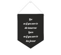 Yelolyio Drapeau mural en toile avec citation inspirante « Live As If You Were to Die Tomorrow Learn As If You Were to Live Forever » - Bannière murale à suspendre pour la maison ou le bureau - 25,4 x