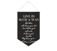Yelolyio Drapeau mural en toile avec citation inspirante « Live in A Way That Those Who Know You » - Décoration murale - 25,4 x 38,1 cm - Cadeau de pendaison de crémaillère