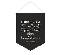 Yelolyio Drapeau mural en toile avec citation inspirante LORD My God,I Called to You for Help Bannière murale Décoration de maison ou de bureau 30,5 x 40,6 cm Bannière en toile Cadeau de pendaison de