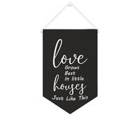 Yelolyio Drapeau mural en toile avec citation inspirante « Love Grows Best In Little Houses Just Like This » - Décoration murale - 25,4 x 38,1 cm - Cadeau de pendaison de crémaillère