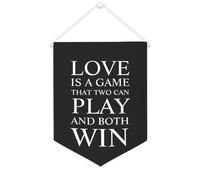 Yelolyio Drapeau mural en toile avec citation inspirante « Love Is A Game That Two Can Play And Both Win » - Décoration murale - 30,5 x 40,6 cm - Cadeau de pendaison de crémaillère