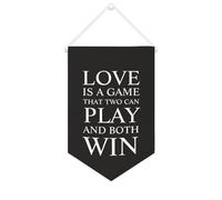 Yelolyio Drapeau mural en toile avec citation inspirante « Love Is A Game That Two Can Play And Both Win » - Bannière murale à suspendre - Décoration de maison ou de bureau - 25,4 x 38,1 cm - Cadeau