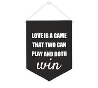 Yelolyio Drapeau mural en toile avec citation inspirante « Love Is A Game That Two Can Play And Both Win » - Décoration murale - 30,5 x 40,6 cm - Cadeau de pendaison de crémaillère