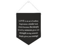 Yelolyio Drapeau mural en toile avec citation inspirante « Love Is An Act of Endless Forgiveness A Tender Look » - Décoration murale - 25,4 x 30,5 cm - Cadeau de pendaison de crémaillère
