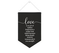 Yelolyio Drapeau mural en toile avec citation inspirante « Love Is An Act of Endless Forgiveness A Tender Look » - Décoration murale - 25,4 x 38,1 cm - Cadeau de pendaison de crémaillère