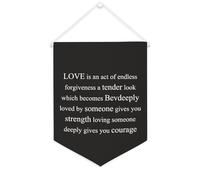 Yelolyio Drapeau mural en toile avec citation inspirante « Love Is An Act of Endless Forgiveness A Tender Look » - Décoration murale - 30,5 x 40,6 cm - Cadeau de pendaison de crémaillère