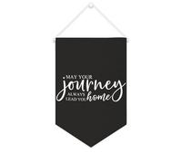 Yelolyio Drapeau mural en toile avec citation inspirante « May Your Journey Always Lead You » - Décoration murale à suspendre - 25,4 x 38,1 cm - Cadeau de pendaison de crémaillère