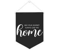 Yelolyio Drapeau mural en toile avec citation inspirante « May Your Journey Always Lead You » - Décoration murale à suspendre - 30,5 x 40,6 cm - Cadeau de pendaison de crémaillère