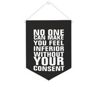 Yelolyio Drapeau mural en toile avec citation inspirante « No One Can Make You Feel Inferior Without Your Consent » - Bannière murale à suspendre - 30,5 x 40,6 cm - Cadeau de pendaison de crémaillère