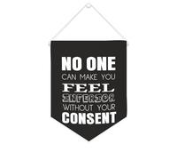 Yelolyio Drapeau mural en toile avec citation inspirante « No One Can Make You Feel Inferior Without Your Consent » - Bannière murale à suspendre - 25,4 x 30,5 cm - Cadeau de pendaison de crémaillère
