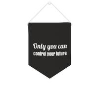 Yelolyio Drapeau mural en toile avec citation inspirante « Only You Can Control Your Future » - Bannière à suspendre pour la maison et le bureau - 25,4 x 30,5 cm - Cadeau de pendaison de crémaillère