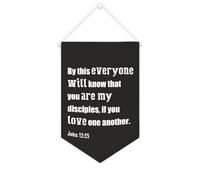 Yelolyio Drapeau mural en toile avec citation inspirante par This Everyone Will Know That You Are My Disciples - Décoration murale - 25,4 x 38,1 cm - Cadeau de pendaison de crémaillère