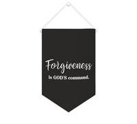Yelolyio Drapeau mural en toile avec citation inspirante - Pennant Forgiveness Is God's Command - Bannière à suspendre - Décoration de maison ou de bureau - 25,4 x 38,1 cm - Cadeau de pendaison de