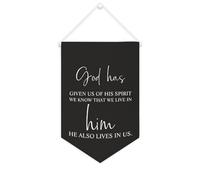 Yelolyio Drapeau mural en toile avec citation inspirante « Pennant God Has Given Us of His Spirit » - Bannière à suspendre - Décoration de maison ou de bureau - 25,4 x 38,1 cm - Cadeau de pendaison de