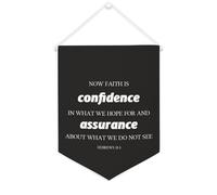 Yelolyio Drapeau mural en toile avec citation inspirante Pennant Now Faith Is Confidence in What We Hope pour décoration murale de maison ou de bureau 30,5 x 40,6 cm Bannière en toile Cadeau de
