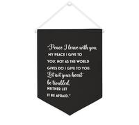 Yelolyio Drapeau mural en toile avec citation inspirante - Pennant Peace I Leave with You, My Peace I Give to You - Bannière murale à suspendre pour la maison et le bureau - 30,5 x 40,6 cm - Cadeau de