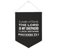 Yelolyio Drapeau mural en toile avec citation inspirante Psaume de David Le Seigneur est mon berger Décoration murale 30,5 x 40,6 cm Bannière en toile Cadeau de pendaison de crémaillère