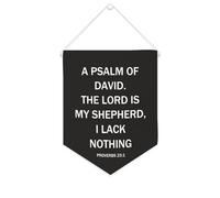 Yelolyio Drapeau mural en toile avec citation inspirante Psaume de David Le Seigneur est mon berger Décoration murale 25,4 x 30,5 cm Bannière en toile Cadeau de pendaison de crémaillère