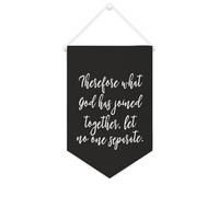 Yelolyio Drapeau mural en toile avec citation inspirante « So What God Has Joined Together » - Décoration murale - 25,4 x 38,1 cm - Cadeau de pendaison de crémaillère
