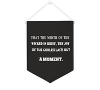 Yelolyio Drapeau mural en toile avec citation inspirante « That The Mirth of The Wicked Is Brief » - Décoration murale pour la maison et le bureau - 30,5 x 40,6 cm - Cadeau de pendaison de crémaillère