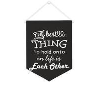 Yelolyio Drapeau mural en toile avec citation inspirante « The Best Thing to Hold Onto in Life Is Each Other » - Décoration murale - 30,5 x 40,6 cm - Cadeau de pendaison de crémaillère