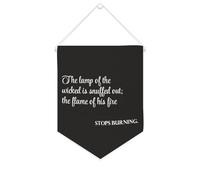 Yelolyio Drapeau mural en toile avec citation inspirante « The Lamp of The Wicked Is Snuffed Out » - Bannière murale à suspendre - Décoration de maison ou de bureau - 25,4 x 30,5 cm - Cadeau de