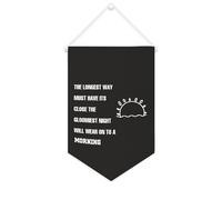 Yelolyio Drapeau mural en toile avec citation inspirante « The Longest Way Must Have Its Close The Gloomiest Night » - Décoration murale pour la maison et le bureau - 25,4 x 38,1 cm - Cadeau de