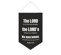 Yelolyio Drapeau mural en toile avec citation inspirante « The LORD Is in His Holy Temple » - Bannière à suspendre - Décoration de maison ou de bureau - 25,4 x 38,1 cm - Cadeau de pendaison de