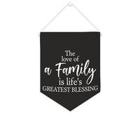 Yelolyio Drapeau mural en toile avec citation inspirante « The Love of A Family Is Life's Greatest Blessing » - Bannière murale à suspendre - 25,4 x 30,5 cm - Cadeau de pendaison de crémaillère