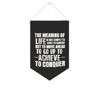 Yelolyio Drapeau mural en toile avec citation inspirante « The Meaning of Life Is Not Simply to Exist to Survive » - Décoration murale - 25,4 x 38,1 cm - Cadeau de pendaison de crémaillère