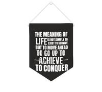 Yelolyio Drapeau mural en toile avec citation inspirante « The Meaning of Life Is Not Simply to Exist to Survive » - Décoration murale - 25,4 x 30,5 cm - Cadeau de pendaison de crémaillère