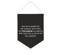 Yelolyio Drapeau mural en toile avec citation inspirante « The No Slander on His Tongue » - Décoration murale - 25,4 x 30,5 cm - Cadeau de pendaison de crémaillère