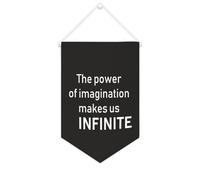 Yelolyio Drapeau mural en toile avec citation inspirante « The Power of Imagination Makes Us Infinite » - Bannière à suspendre - Décoration de maison ou de bureau - 25,4 x 38,1 cm - Cadeau de