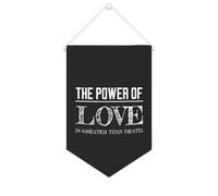 Yelolyio Drapeau mural en toile avec citation inspirante The Power of Love Is Greater Than Death - Bannière murale à suspendre - 25,4 x 38,1 cm - Cadeau de pendaison de crémaillère