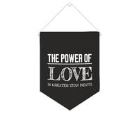 Yelolyio Drapeau mural en toile avec citation inspirante « The Power of Love Is Greater Than Death » - Bannière murale à suspendre - 25,4 x 30,5 cm - Cadeau de pendaison de crémaillère