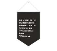 Yelolyio Drapeau mural en toile avec citation inspirante « The Wages of The Righteous Bring Them Life » - Bannière murale à suspendre - 25,4 x 38,1 cm - Cadeau de pendaison de crémaillère
