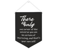Yelolyio Drapeau mural en toile avec citation inspirante « There Is Only One Corner of The Universe You Can Be Certain of Improving » - Bannière à suspendre - Décoration de maison ou de bureau - 30,5