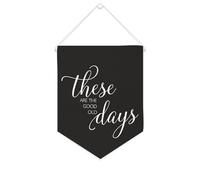 Yelolyio Drapeau mural en toile avec citation inspirante « These Are The Good Old Days » - Décoration murale pour la maison et le bureau - 25,4 x 30,5 cm - Cadeau de pendaison de crémaillère