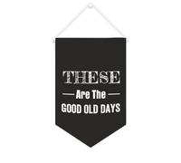 Yelolyio Drapeau mural en toile avec citation inspirante « These Are The Good Old Days » - Décoration murale pour la maison et le bureau - 25,4 x 38,1 cm - Cadeau de pendaison de crémaillère