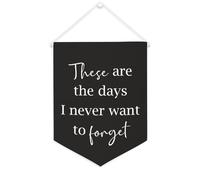 Yelolyio Drapeau mural en toile avec citation inspirante « This Are The Days I Never Want To Forget » - Décoration murale - 30,5 x 40,6 cm - Cadeau de pendaison de crémaillère