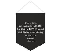 Yelolyio Drapeau mural en toile avec citation inspirante « This Is Love Not That We Loved God » - Décoration murale - 30,5 x 40,6 cm - Cadeau de pendaison de crémaillère